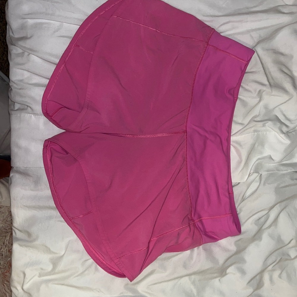 COPY - Sonic Pink Speed up Mid rise lines shorts 4” tall!